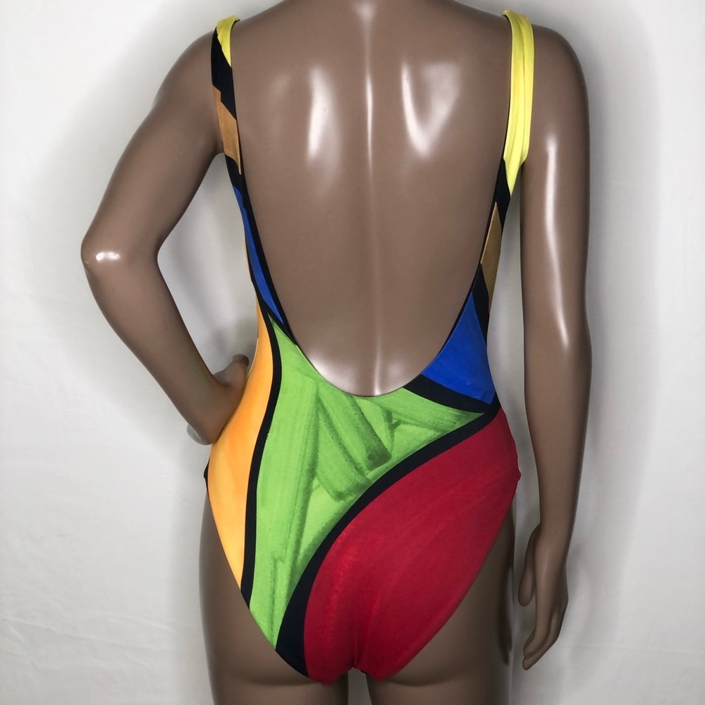 Onia Colorblock Stripe Scoop Back Swimsuit - Picture 2 of 2